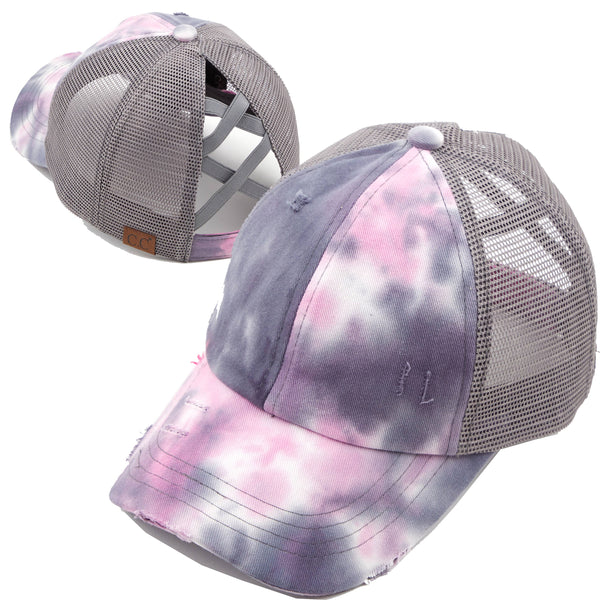 C.C Hat- Grey & Pink Tie Dye